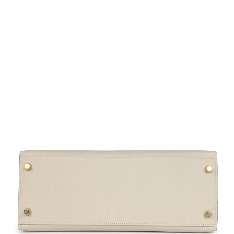 Hermes Kelly Sellier 28 Craie Epsom Gold Hardware - Image 6