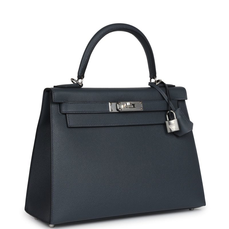 Hermes Kelly Sellier 28 Gris Misty Epsom Palladium Hardware - Image 2