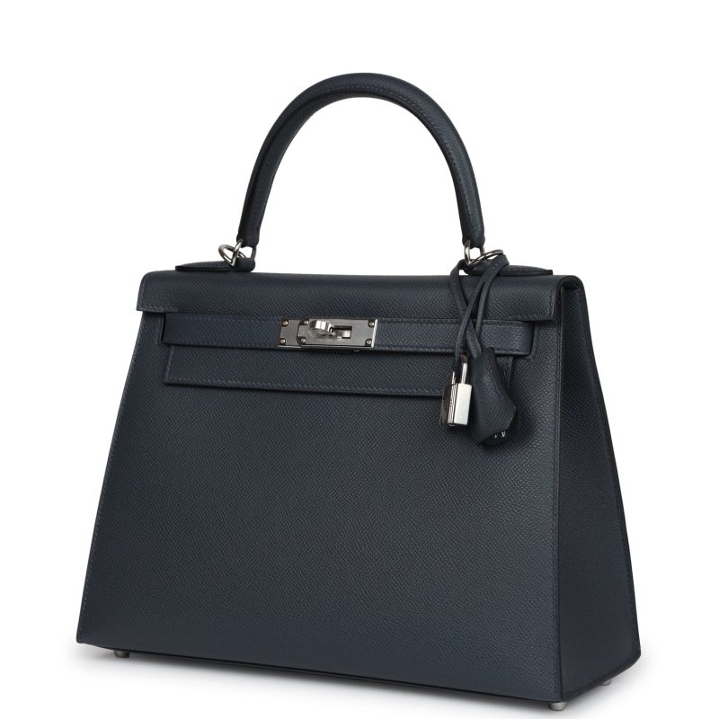Hermes Kelly Sellier 28 Gris Misty Epsom Palladium Hardware - Image 3