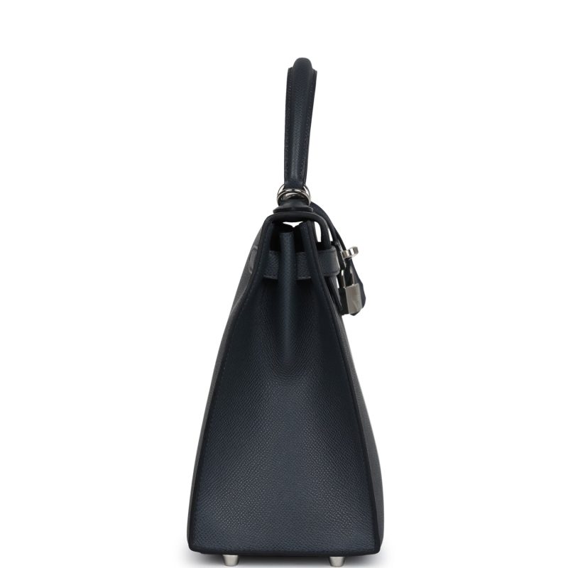 Hermes Kelly Sellier 28 Gris Misty Epsom Palladium Hardware - Image 4