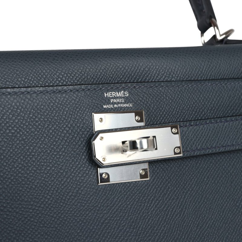 Hermes Kelly Sellier 28 Gris Misty Epsom Palladium Hardware - Image 7