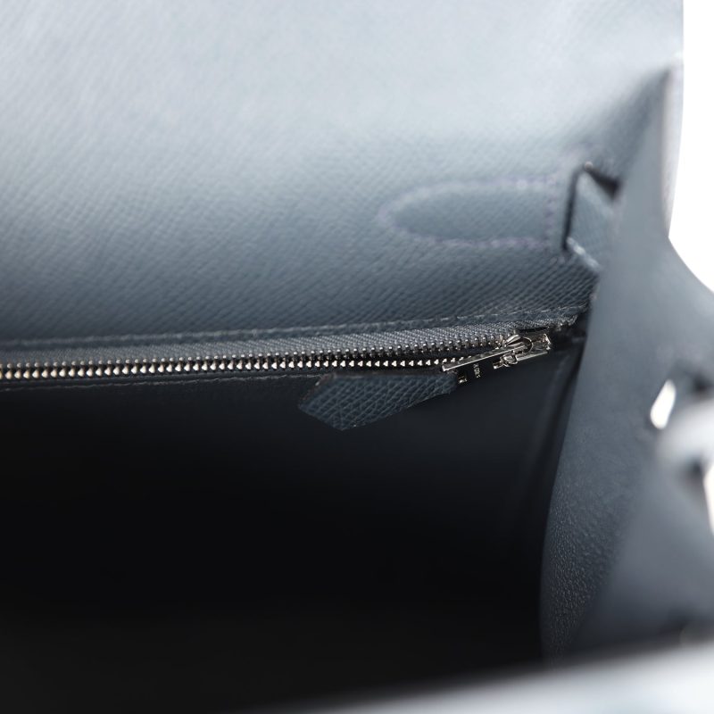 Hermes Kelly Sellier 28 Gris Misty Epsom Palladium Hardware - Image 9
