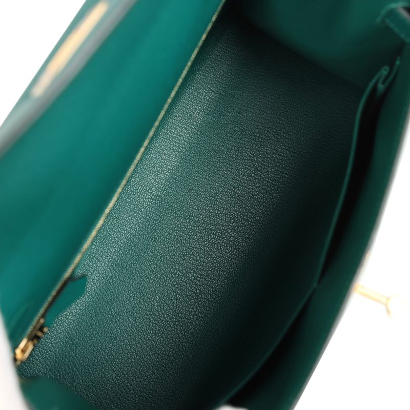 Hermes Kelly Sellier 28 Malachite Epsom Gold Hardware - Image 8