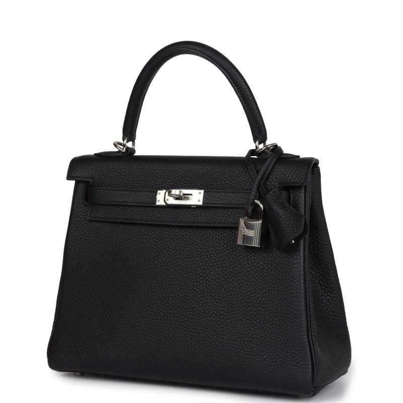 Hermes Kelly Retourne 25 Black Togo Palladium Hardware - Image 3
