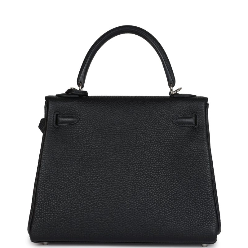Hermes Kelly Retourne 25 Black Togo Palladium Hardware - Image 5
