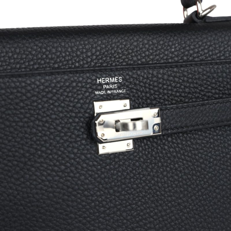 Hermes Kelly Retourne 25 Black Togo Palladium Hardware - Image 7