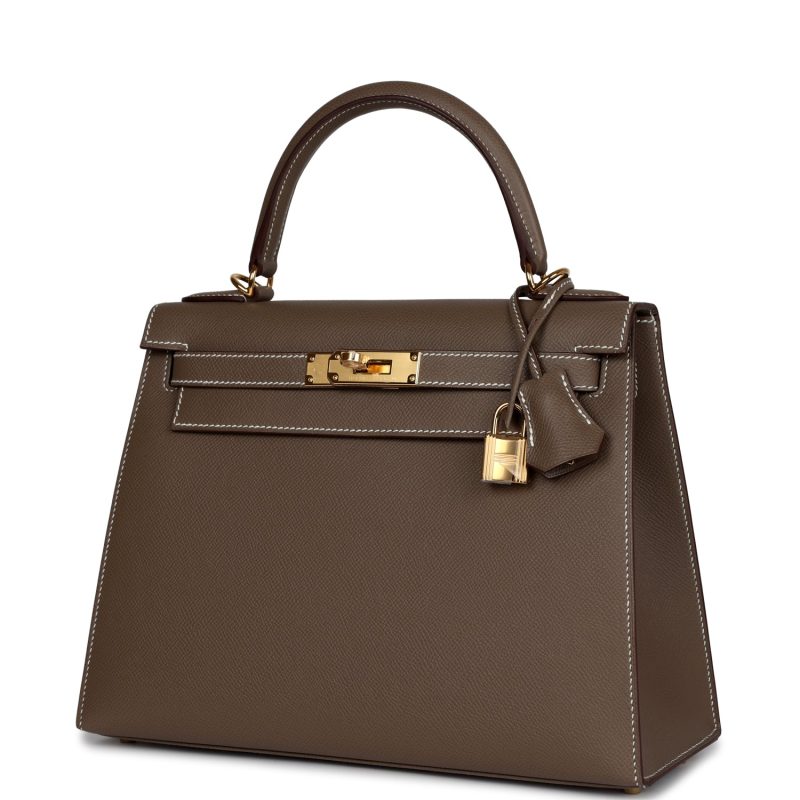 Hermes Kelly Sellier 28 Etoupe Epsom Gold Hardware - Image 3