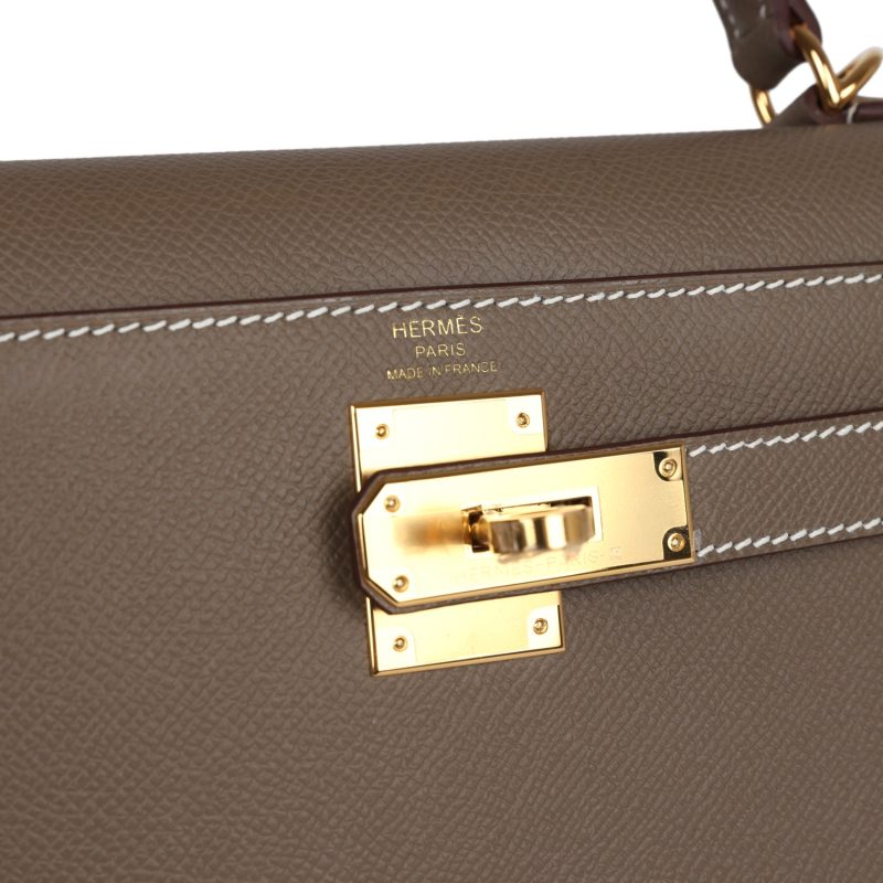 Hermes Kelly Sellier 28 Etoupe Epsom Gold Hardware - Image 7