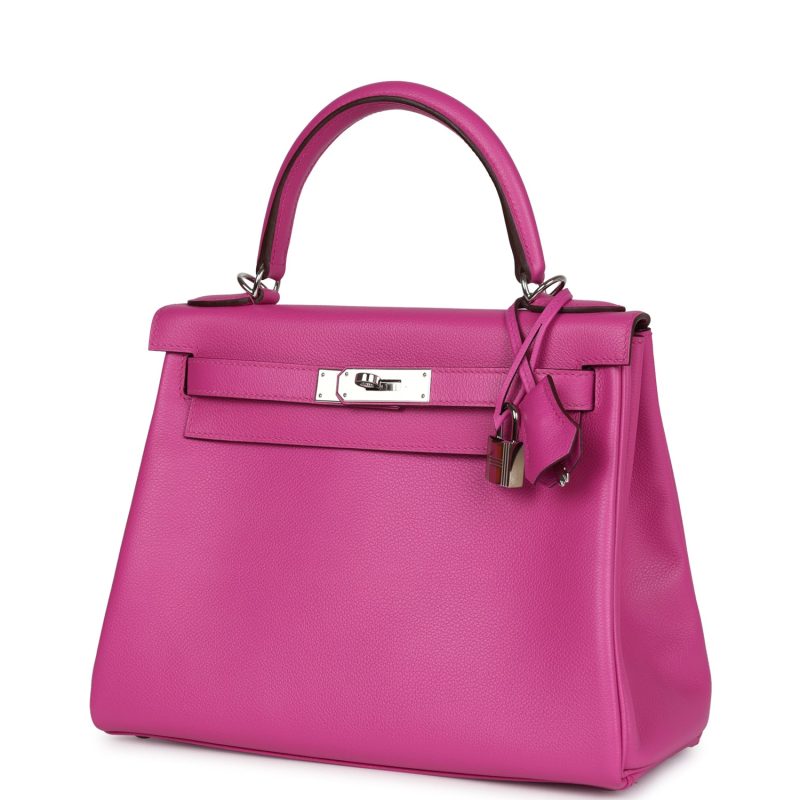 Hermes Kelly Retourne 28 Magnolia Evercolor Palladium Hardware - Image 3