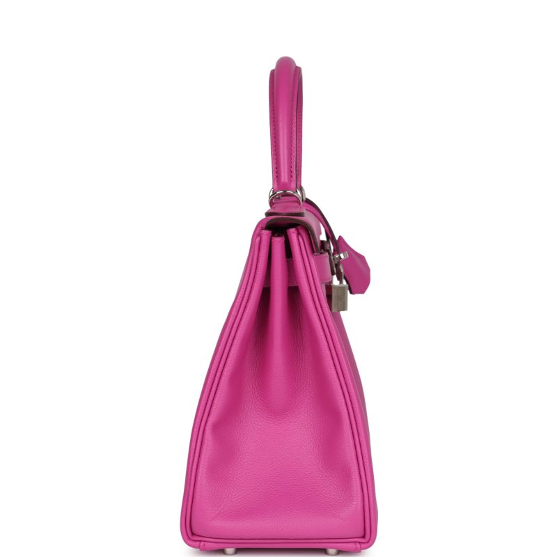 Hermes Kelly Retourne 28 Magnolia Evercolor Palladium Hardware - Image 4