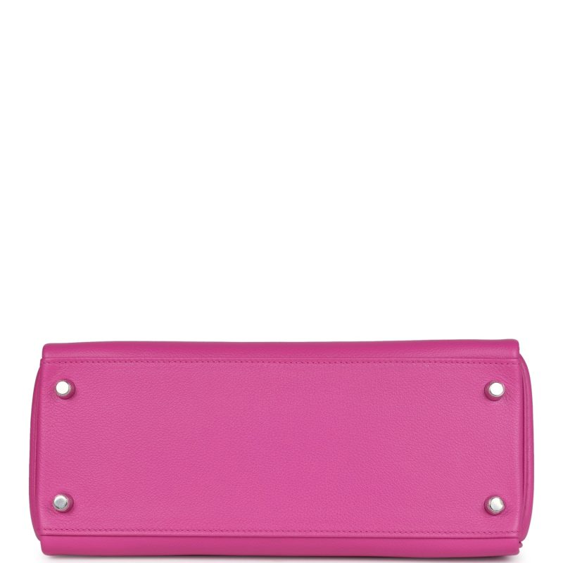 Hermes Kelly Retourne 28 Magnolia Evercolor Palladium Hardware - Image 6
