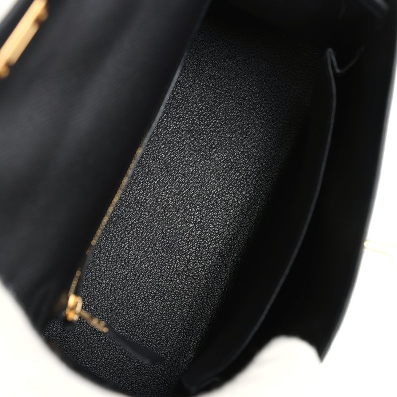 Hermes Kelly Sellier 25 Black Epsom Gold Hardware - Image 8