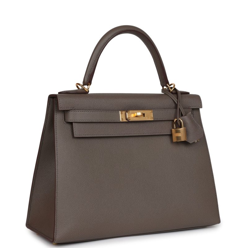 Hermes Kelly Sellier 28 Etain Epsom Gold Hardware - Image 2