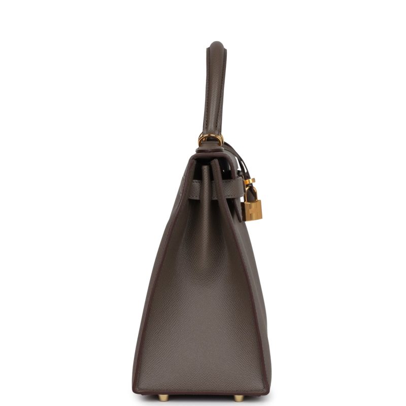 Hermes Kelly Sellier 28 Etain Epsom Gold Hardware - Image 4