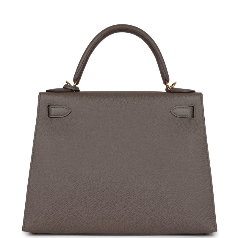 Hermes Kelly Sellier 28 Etain Epsom Gold Hardware - Image 5
