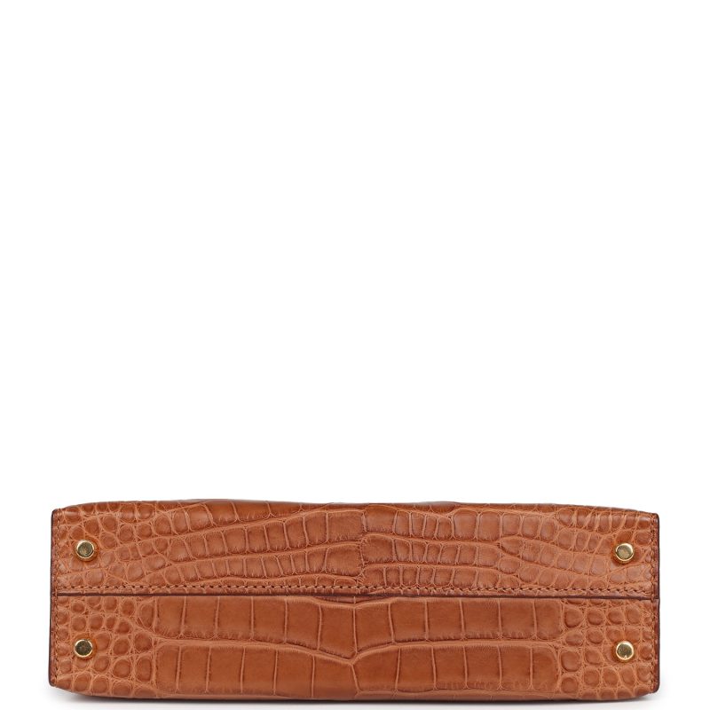 Hermes Kelly Sellier 20 Gold Matte Alligator Gold Hardware - Image 5