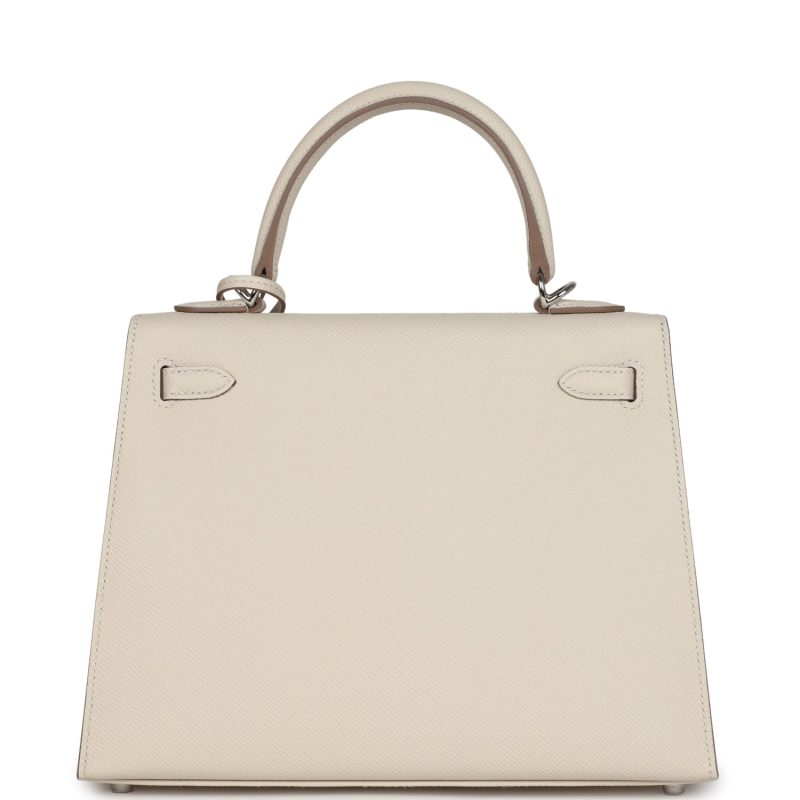 Hermes Kelly Sellier 25 Craie Epsom Palladium Hardware - Image 5