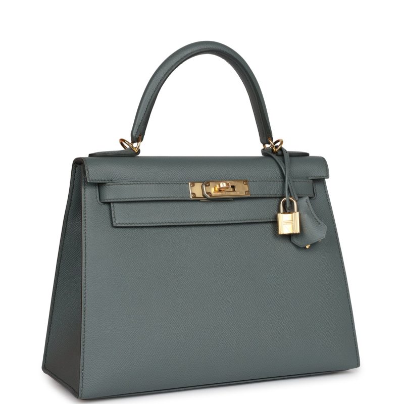 Hermes Kelly Sellier 28 Vert Amande Epsom Gold Hardware - Image 2
