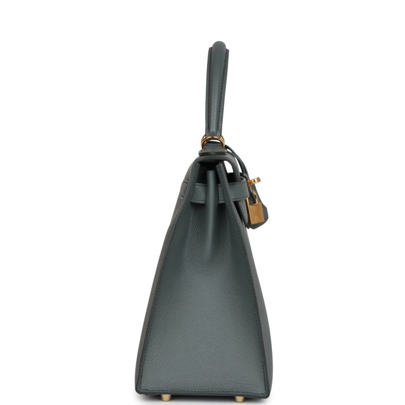 Hermes Kelly Sellier 28 Vert Amande Epsom Gold Hardware - Image 4