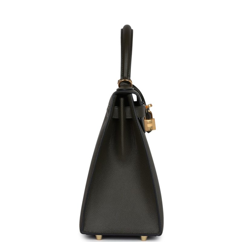 Hermes Kelly Sellier 28 Vert De Gris Epsom Gold Hardware - Image 4