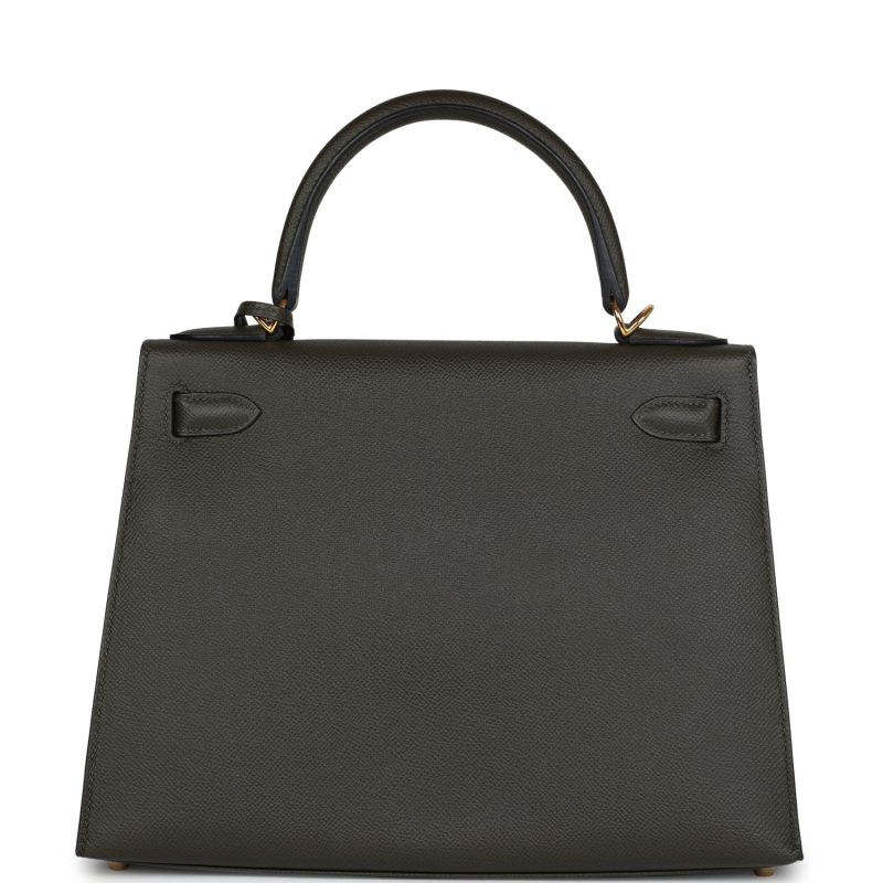 Hermes Kelly Sellier 28 Vert De Gris Epsom Gold Hardware - Image 5