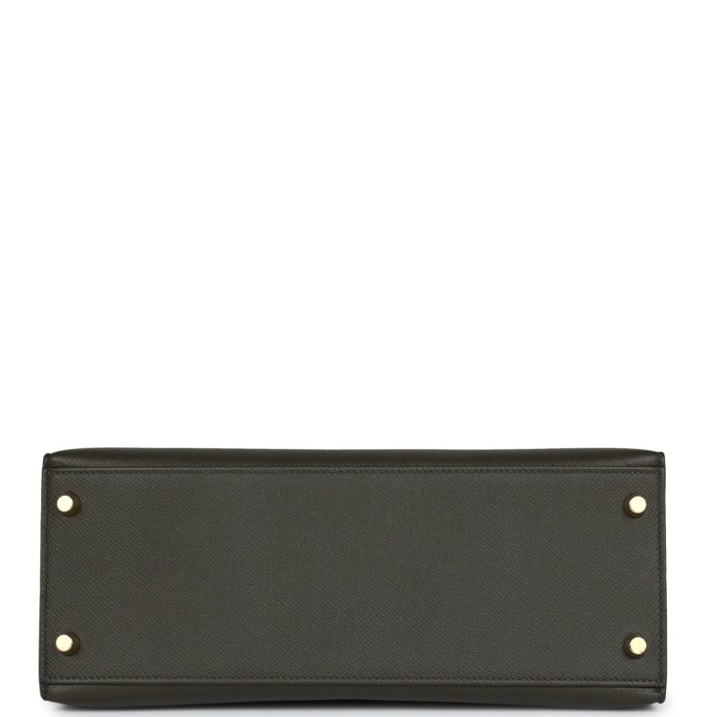 Hermes Kelly Sellier 28 Vert De Gris Epsom Gold Hardware - Image 6