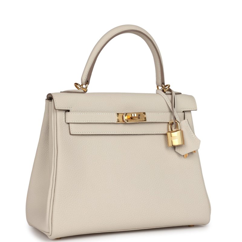 Hermes Kelly Retourne 25 Craie Togo Gold Hardware - Image 2