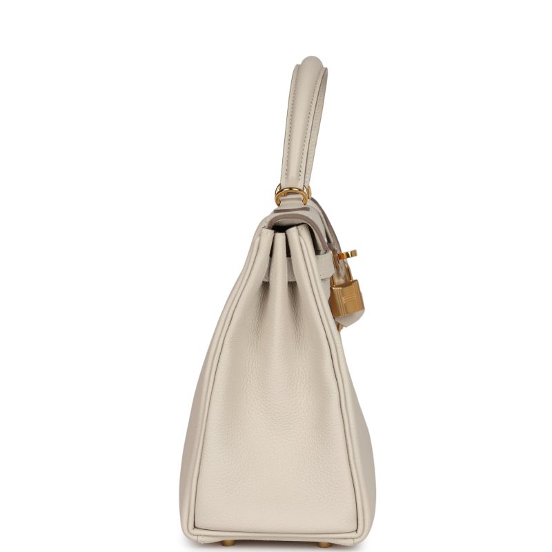 Hermes Kelly Retourne 25 Craie Togo Gold Hardware - Image 4