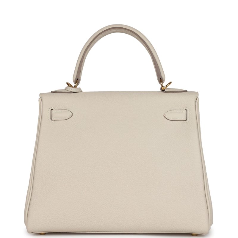 Hermes Kelly Retourne 25 Craie Togo Gold Hardware - Image 5