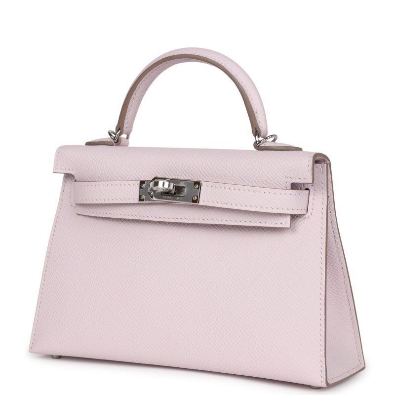 Hermes Kelly Sellier 20 Mauve Pale Epsom Palladium Hardware - Image 3
