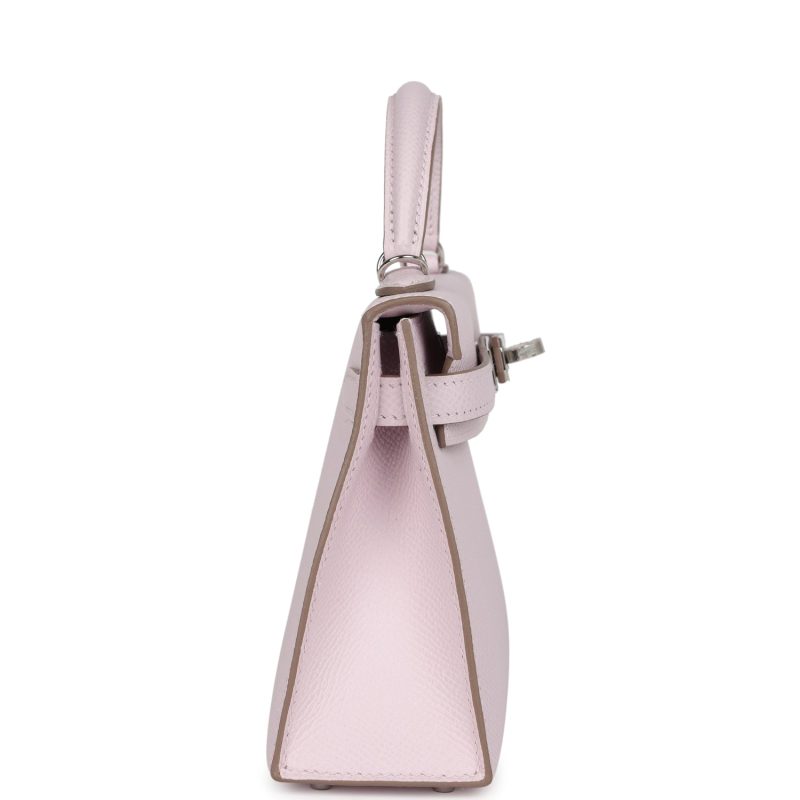 Hermes Kelly Sellier 20 Mauve Pale Epsom Palladium Hardware - Image 4