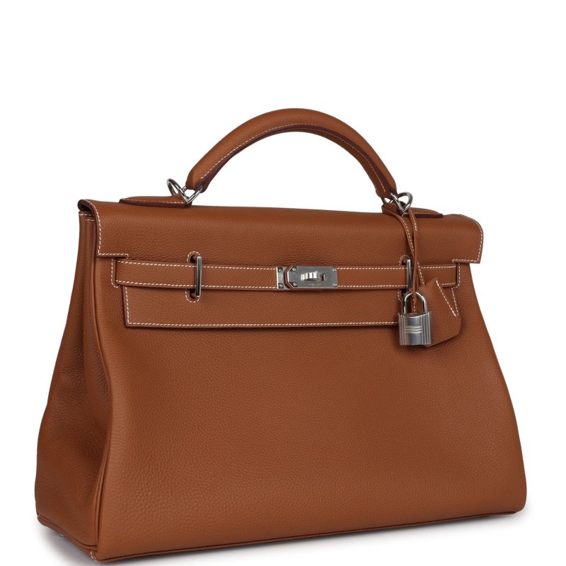 Hermes Kelly 42 Maxi Gold Togo Palladium Hardware - Image 2