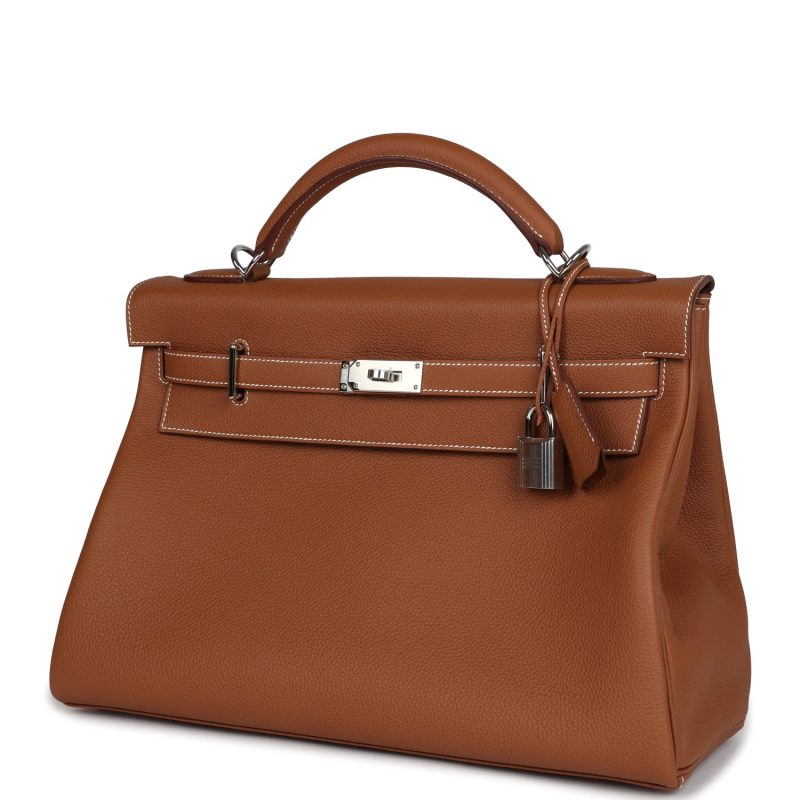 Hermes Kelly 42 Maxi Gold Togo Palladium Hardware - Image 3
