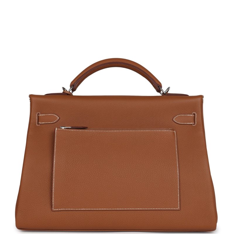 Hermes Kelly 42 Maxi Gold Togo Palladium Hardware - Image 5
