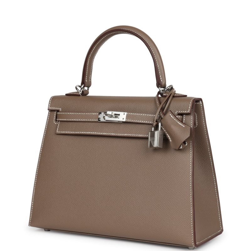 Hermes Kelly Sellier 25 Etoupe Epsom Palladium Hardware - Image 3