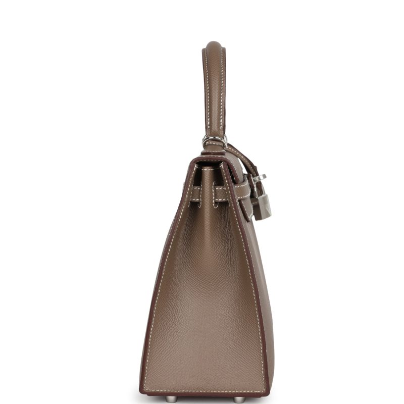 Hermes Kelly Sellier 25 Etoupe Epsom Palladium Hardware - Image 4