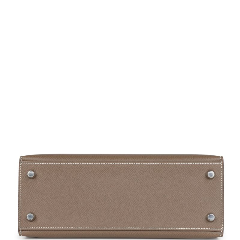 Hermes Kelly Sellier 25 Etoupe Epsom Palladium Hardware - Image 6