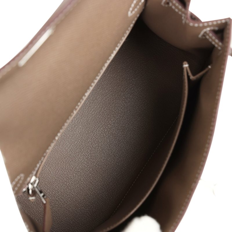 Hermes Kelly Sellier 25 Etoupe Epsom Palladium Hardware - Image 8