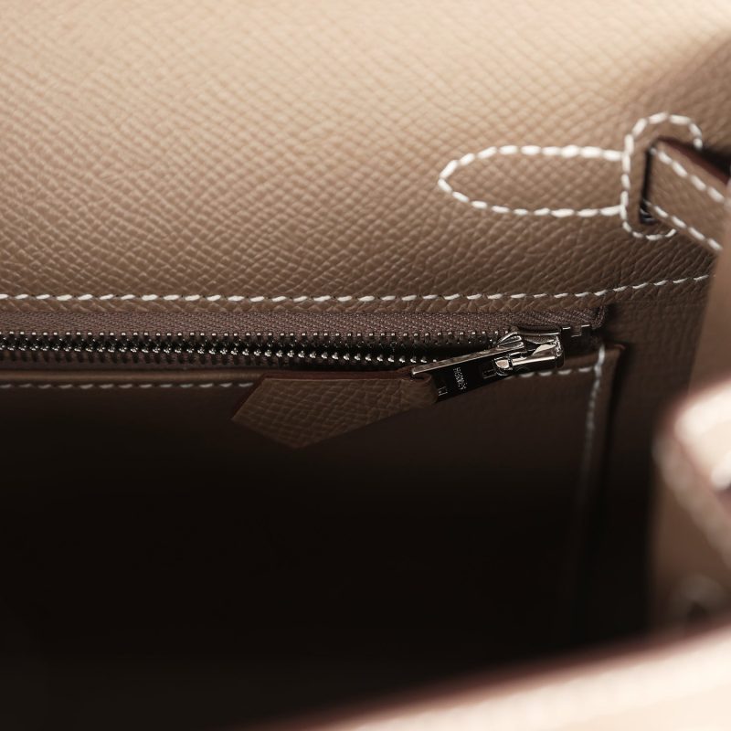 Hermes Kelly Sellier 25 Etoupe Epsom Palladium Hardware - Image 9