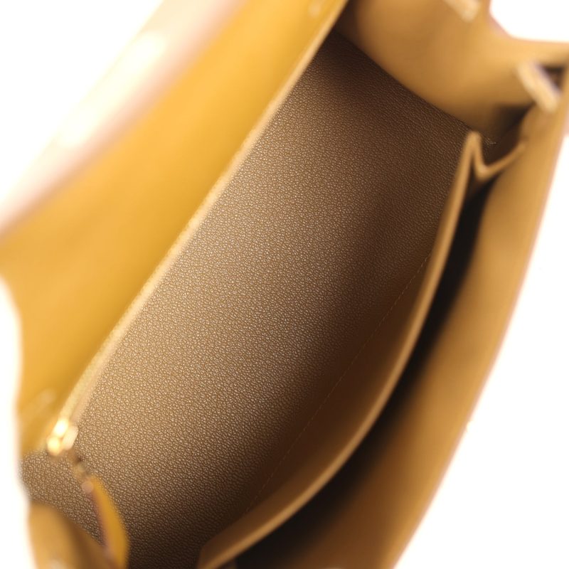 Hermes Kelly Sellier 25 Bronze Dore Madame and Sable Shiny Niloticus Crocodile Touch Permabrass Hardware - Image 10