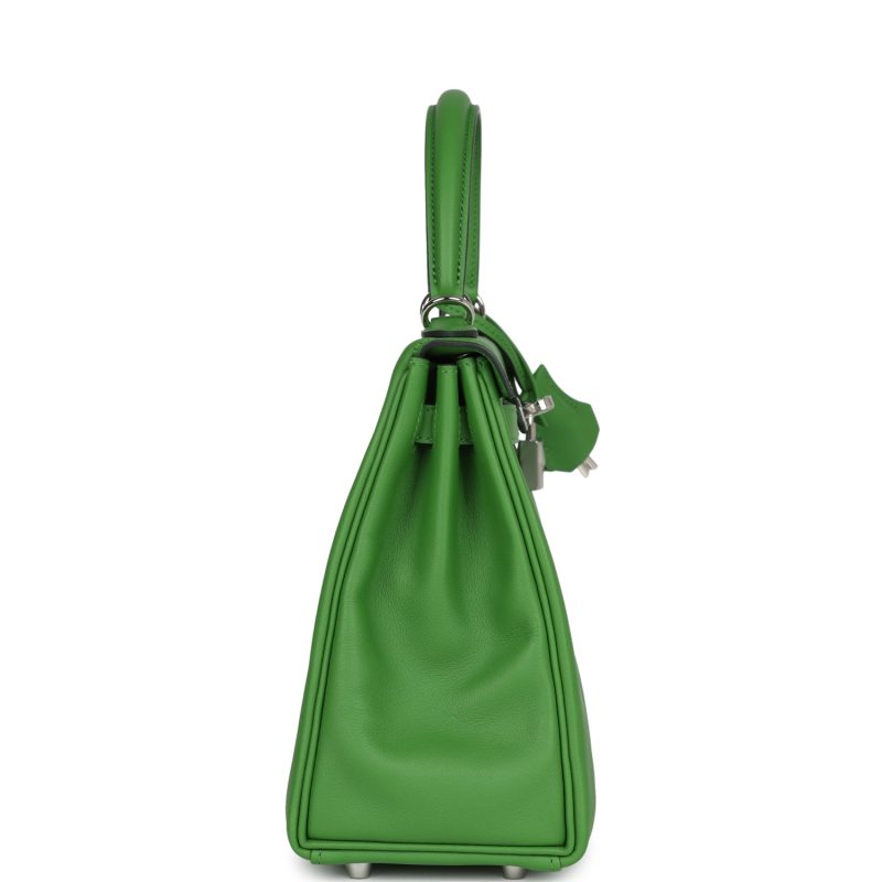 Hermes Kelly Retourne 25 Vert Yucca Swift Palladium Hardware - Image 4