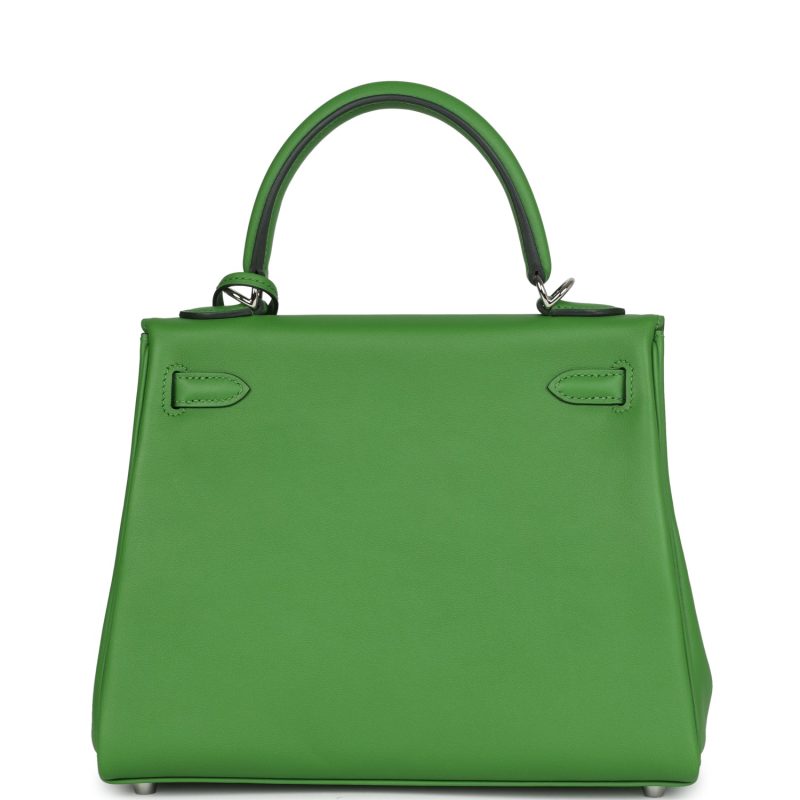 Hermes Kelly Retourne 25 Vert Yucca Swift Palladium Hardware - Image 5