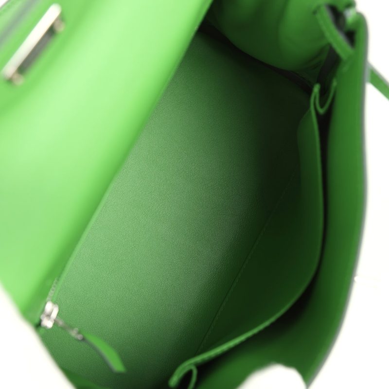 Hermes Kelly Retourne 25 Vert Yucca Swift Palladium Hardware - Image 8