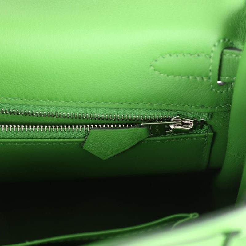 Hermes Kelly Retourne 25 Vert Yucca Swift Palladium Hardware - Image 9