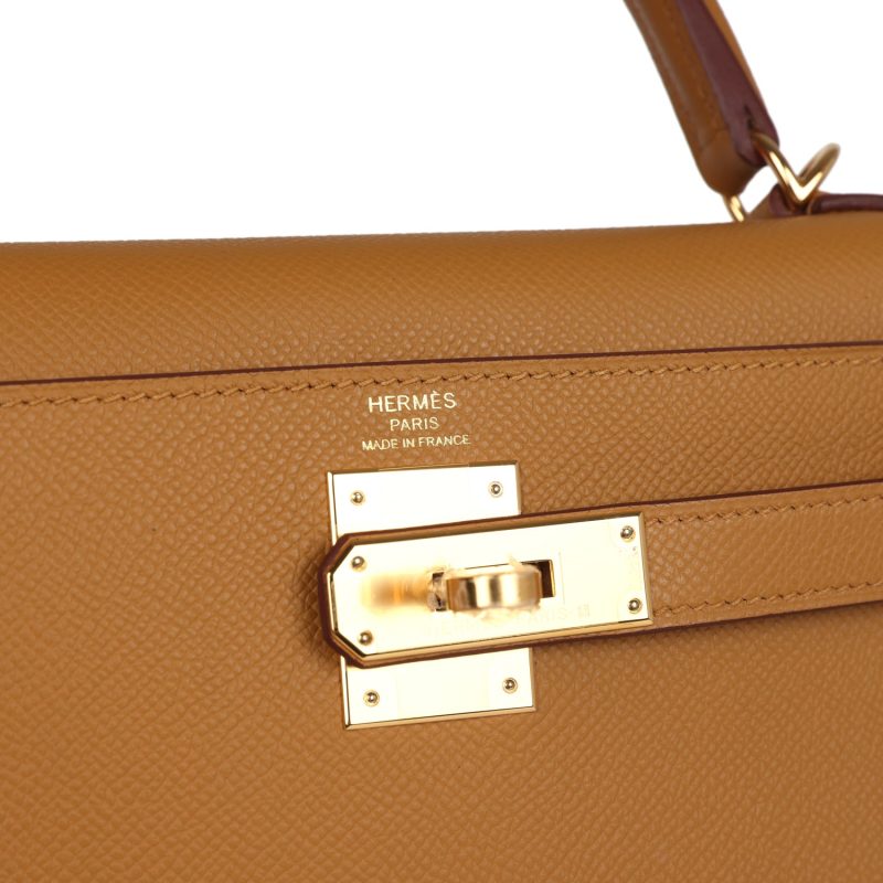Hermes Kelly Sellier 28 Sesame Epsom Gold Hardware - Image 7
