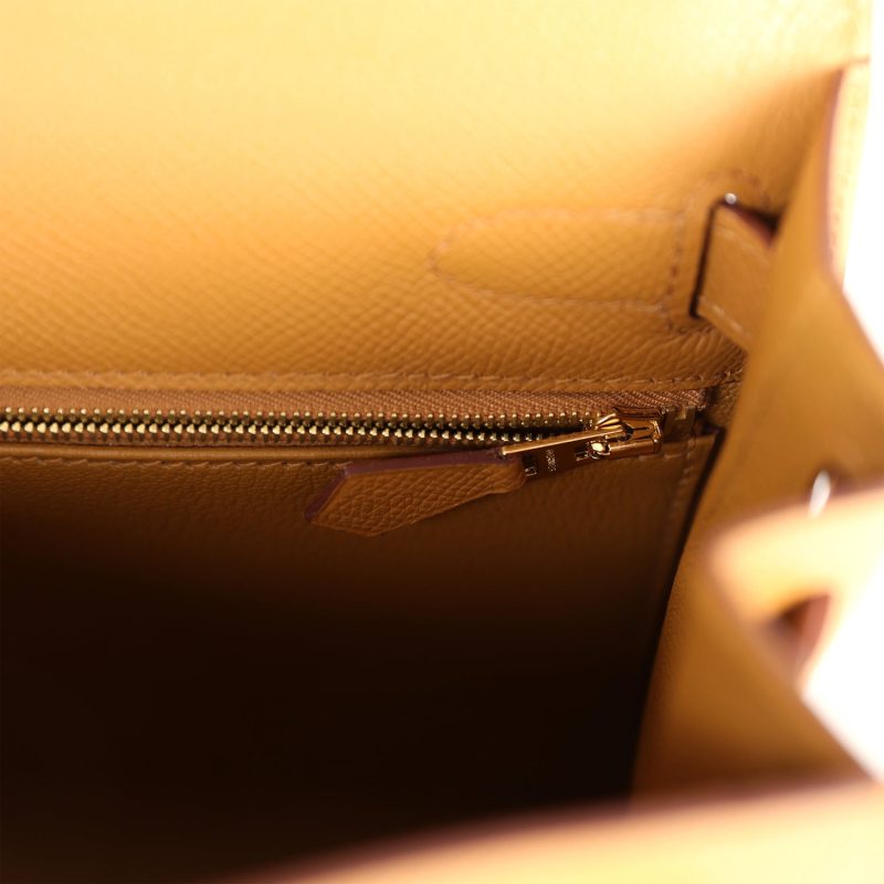 Hermes Kelly Sellier 28 Sesame Epsom Gold Hardware - Image 9