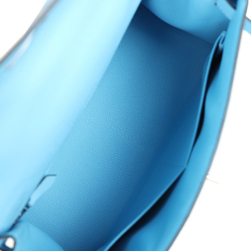 Hermes Kelly Sellier 28 Bleu Celeste Epsom Palladium Hardware - Image 9