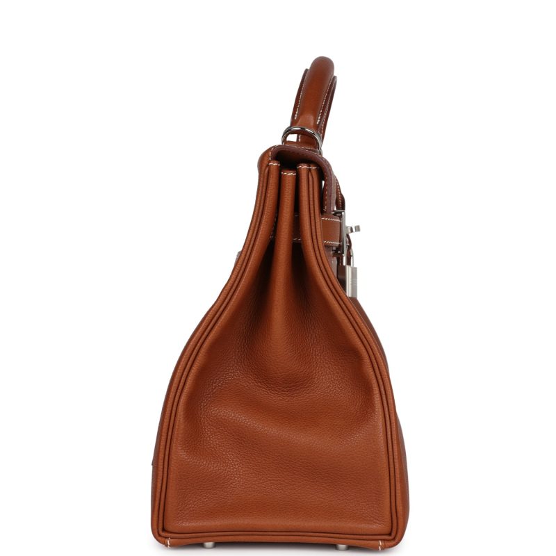 Hermes Kelly 42 Maxi Fauve Barenia Faubourg Palladium Hardware - Image 4