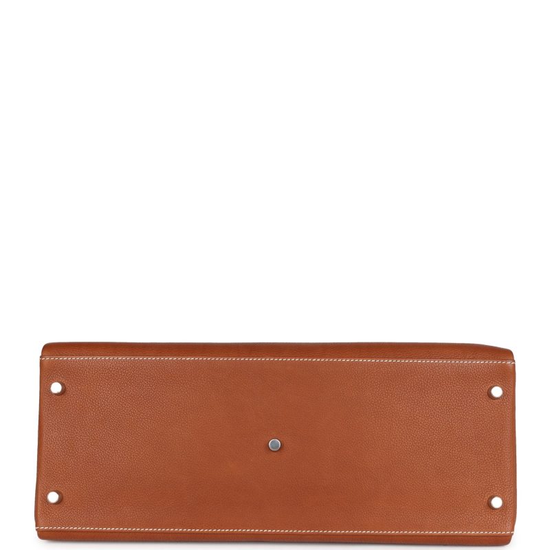 Hermes Kelly 42 Maxi Fauve Barenia Faubourg Palladium Hardware - Image 7