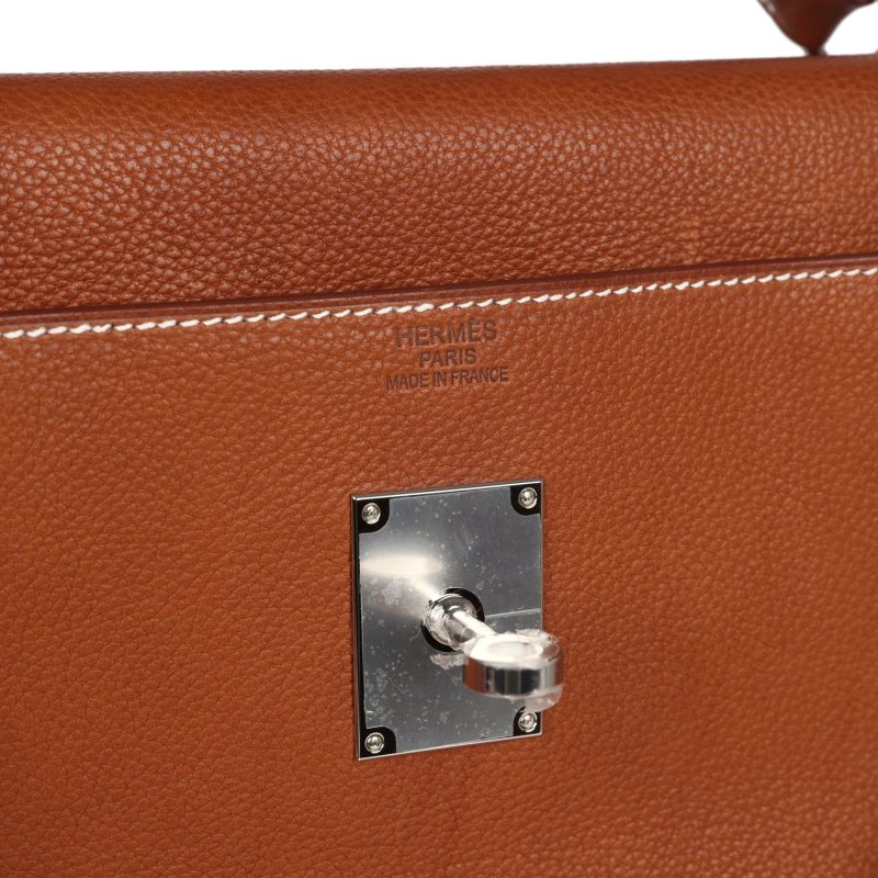 Hermes Kelly 42 Maxi Fauve Barenia Faubourg Palladium Hardware - Image 8
